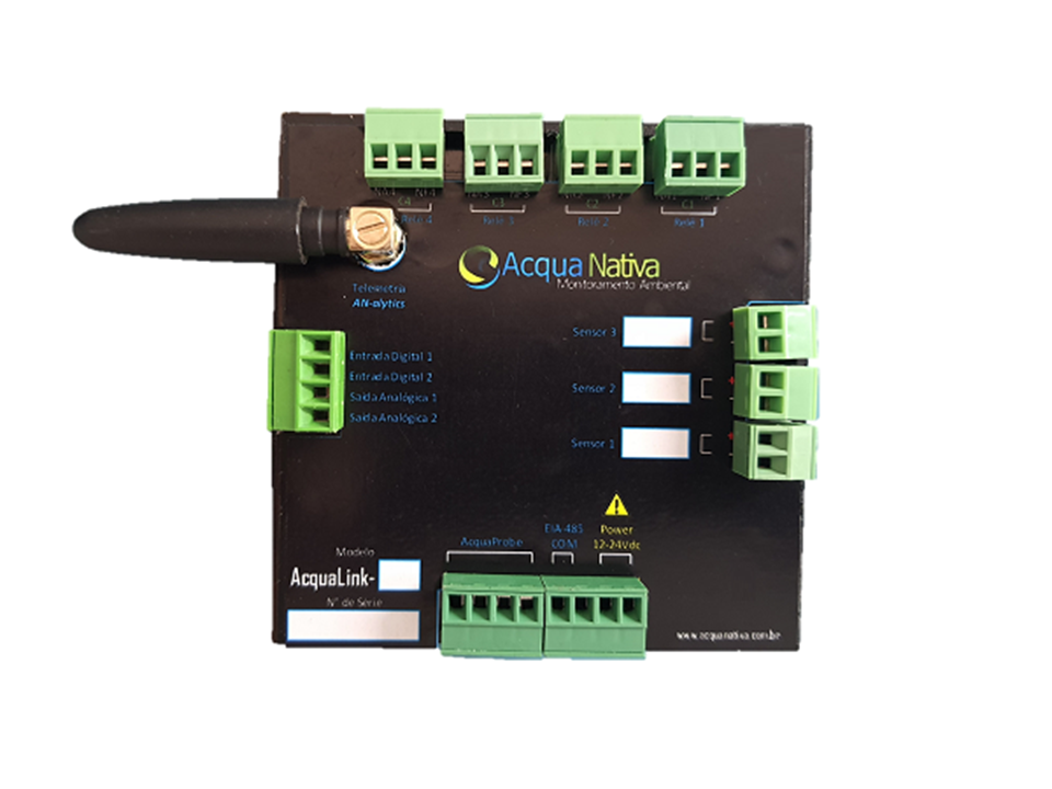 Controlador Acquanativa AcquaLink-AP - Conexões e Bornes Traseiros